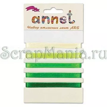Набор атласных лент "Салатовый" (Mr.Painter)