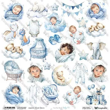 Бумага 30х30 см "Oh, Baby. Baby 03" (ScrapAndMe)