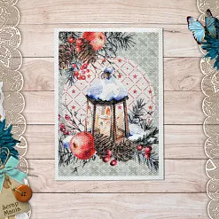 Тканевая карточка "Румяный Новый Год. Свеча" (ScrapMania)