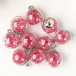 Набор стеклянных подвесок "Шар. Камушки ярко-розовые" (АртУзор)