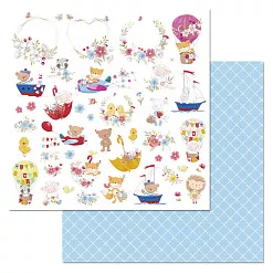 Набор бумаги 30,5х30,5 см "Детские приключения", 12 листов (ScrapMania)
