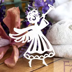 Украшение из чипборда "Новый год. Музицирующий ангел" (Fantasy)