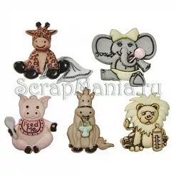 Набор пуговиц "Мягкие игрушки" (Dress It Up)