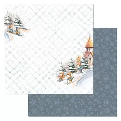 Набор бумаги 30,5х30,5 см "Снежинки-мандаринки", 12 листов (ScrapMania)