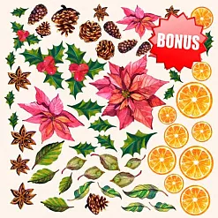 Набор бумаги 20х20 см "Botany winter", 10 листов (Фабрика Декору)