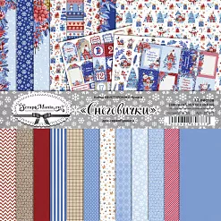 Набор бумаги 30,5х30,5 см "Снеговички", 12 листов (ScrapMania)
