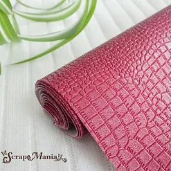 Отрез экокожи 30х69 см "Крупная рептилия. Глубокий красный" (Pty Италия) Отрез экокожи 30х69 см "Крупная рептилия. Глубокий красный" (Pty Италия)