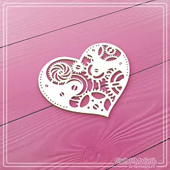 Чипборд "Механическое сердце", 6х5 см (СкрапМагия)