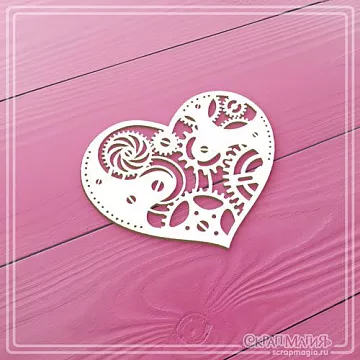 Чипборд "Механическое сердце", 6х5 см (СкрапМагия)