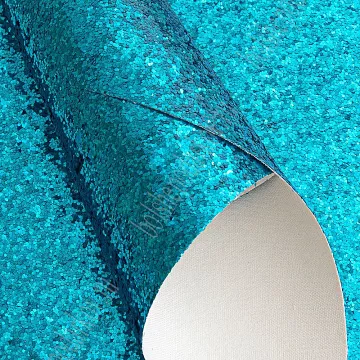 Отрез экокожи А4 с крупным глиттером "Бирюзовый"