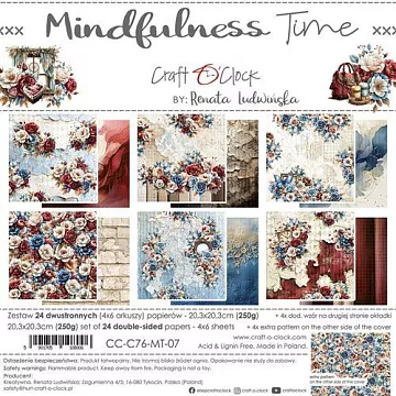 Набор бумаги 20х20 см "Mindfulness time", 24 листа (CraftO'clock) Набор бумаги 20х20 см "Mindfulness time", 24 листа (CraftO'clock)