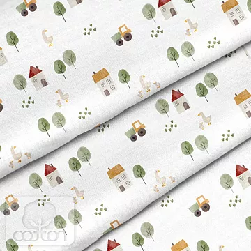 Отрез ткани 79х50 см "Деревенский пейзаж" (Cotton)