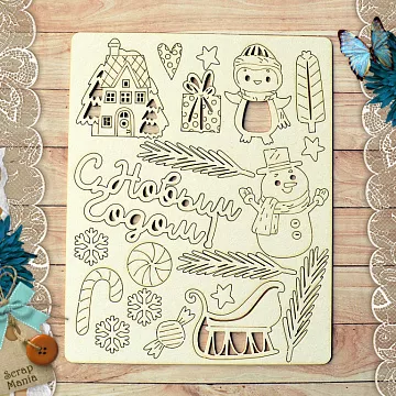 Чипборд "Снеговички. С новым годом" (ScrapMania)