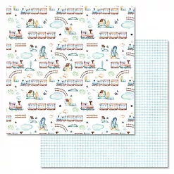 Набор бумаги 30,5х30,5 см "Веселый паровозик", 12 листов (ScrapMania) Набор бумаги 30,5х30,5 см "Веселый паровозик", 12 листов (ScrapMania)