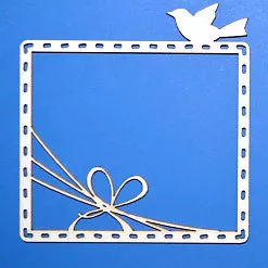Украшение из чипборда "Рамка квадратная с птичкой" (ПроСвет)