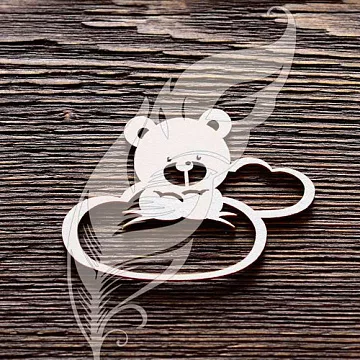 Украшение из чипборда "Мишутка на облачках" (ArtLines)