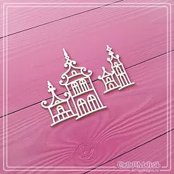 Чипборд "Старинные домики", 3,4х4,3 см (СкрапМагия)