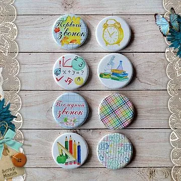 Набор фишек "Школа", 8 шт (ScrapMania)
