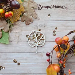 Чипборд "Школьный вальс. Шейкер. Листочек мини" (ScrapMania)