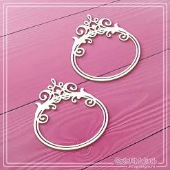 Чипборд "Овальные рамки с завитками 1", 5х5,2 см (СкрапМагия)