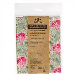 Отрез ткани 48х50 см "Великолепный розарий. Букеты на зеленом фоне с завитками" (Артмикс)