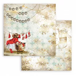 Набор бумаги 20х20 см "Romantic Christmas" (Stamperia)