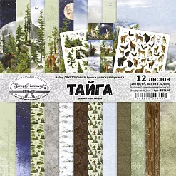 Набор бумаги 30,5х30,5 см "Тайга", 12 листов (ScrapMania) Набор бумаги 30,5х30,5 см "Тайга", 12 листов (ScrapMania)