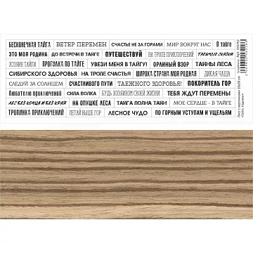 Лист с картинками 10х30 см "Тайга. Надписи" (ScrapMania)