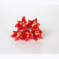 Букет лилий мини "Красный", 2 см, 5 шт (Craft)