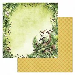Набор бумаги 30,5х30,5 см "Эра динозавров", 12 листов (ScrapMania)