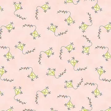 Отрез ткани 50х55 см "Воздушный змей на персиковом" (Peppy)