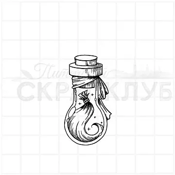 Штамп "Прядь волос", 2,5х5см (Скрапклуб)