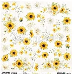 Бумага 30х30 "Sunflowers. Flowers" (ScrapAndMe)