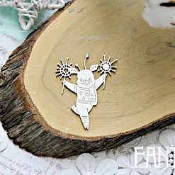 Украшение из чипборда "Свинка с гирляндами 656" (Fantasy)