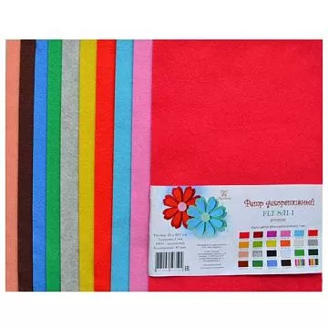 Набор отрезов фетра, 1 мм, 21х30 см, ассорти 1 (Рукоделие)