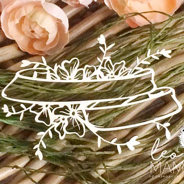 Украшение из чипборда "Цветочный баннер 1" (LeoMammy)