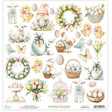 Бумага 30х30 см "Pastel Easter. Элементы" (Mintay)