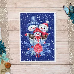 Тканевая карточка "Снеговички. Снегопад" (ScrapMania)