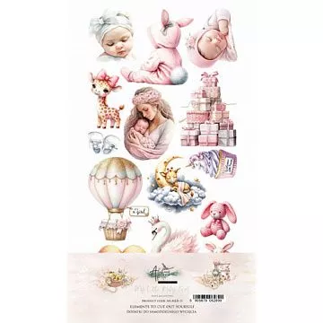 Набор бумаги 15х30 см "My Little Baby. Для вырезания. Girl", 7 листов (Alchemy of Art)