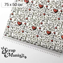 Отрез ткани 75х50 см "Алиса и Чеширский кот. Червонное сердце" (ScrapMania) Отрез ткани 75х50 см "Алиса и Чеширский кот. Червонное сердце" (ScrapMania)