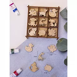 Набор деревянных украшений "Зверята" (Орландо)