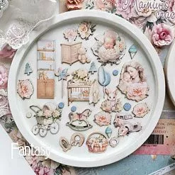 Набор тканевого чипборда "Мамино счастье 52", 26 шт (Fantasy) Набор тканевого чипборда "Мамино счастье 52", 26 шт (Fantasy)