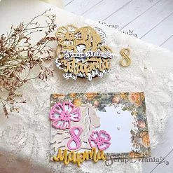 Нож "8 Марта. Девушка и цветы", 5,6х6,2 см (ScrapMania)