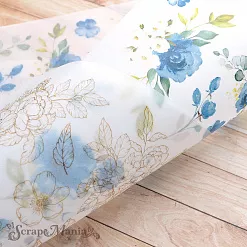 Лист веллума А4 "Королевский сапфир. Золотые цветы" (ScrapMania)