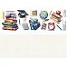 Лист с картинками 10х30 см "Школьные принадлежности" (ScrapMania)