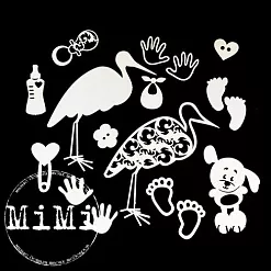 Набор украшений из чипборда "Малыш. Аисты" (MiMi Design)