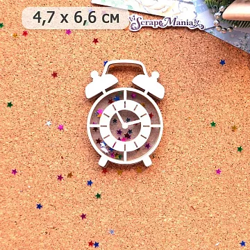 Шейкер "Фономикс. Новогодний. Будильник маленький", 4,7х6,6 см (ScrapMania)