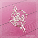 Чипборд "Фоновый элемент с часами и шестеренками. Малый", 6,9x11,5 см (СкрапМагия)