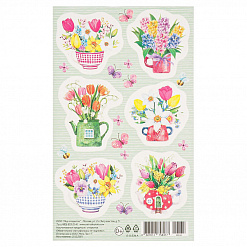 Наклейки 9,5х15,5 "Букеты цветов в чайнике" (Мир открыток)