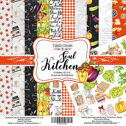 Набор бумаги 30х30 см "Soul kitchen", 10 листов (Фабрика Декору)